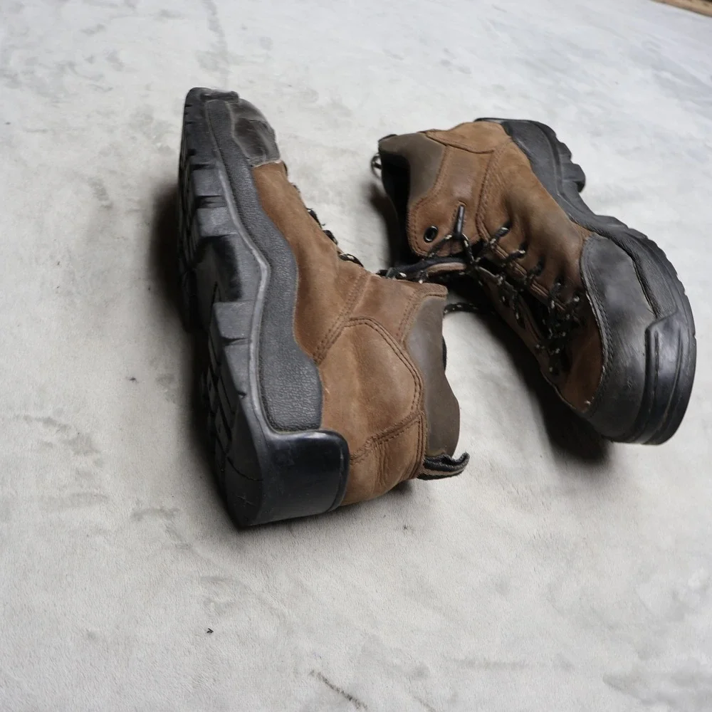 Thom McAn Mens 10‎ Hiking Boots Black Leather Trail Rugged Utility Trekking Work